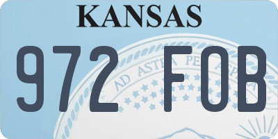 KS license plate 972FOB