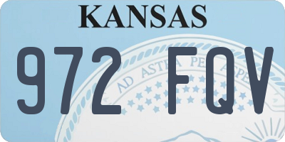KS license plate 972FQV