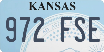 KS license plate 972FSE