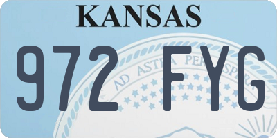 KS license plate 972FYG