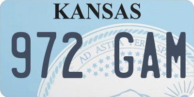 KS license plate 972GAM