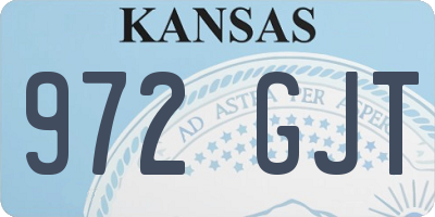 KS license plate 972GJT