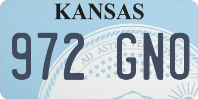 KS license plate 972GNO