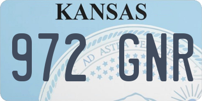 KS license plate 972GNR