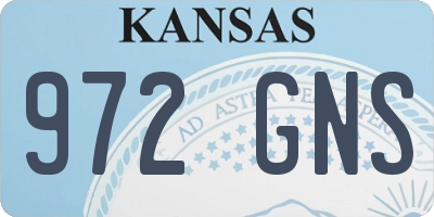 KS license plate 972GNS