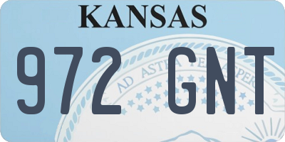 KS license plate 972GNT