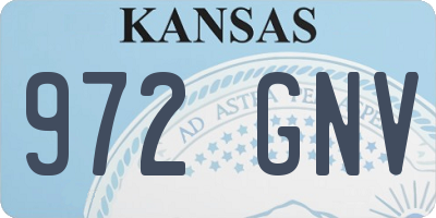 KS license plate 972GNV