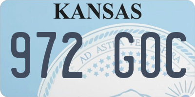 KS license plate 972GOC