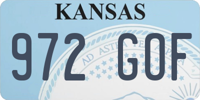 KS license plate 972GOF