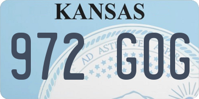 KS license plate 972GOG