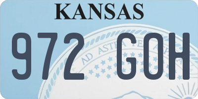 KS license plate 972GOH