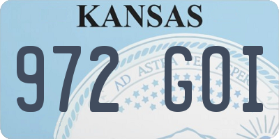 KS license plate 972GOI