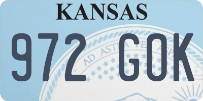 KS license plate 972GOK