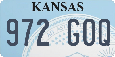 KS license plate 972GOQ