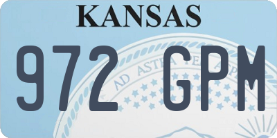KS license plate 972GPM
