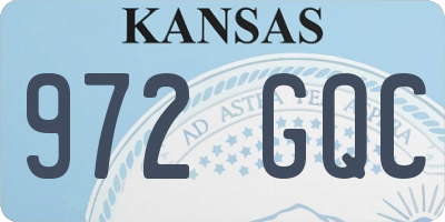 KS license plate 972GQC