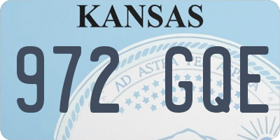 KS license plate 972GQE