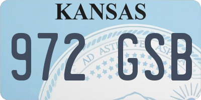KS license plate 972GSB