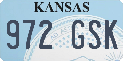 KS license plate 972GSK