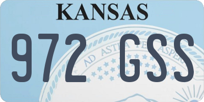 KS license plate 972GSS