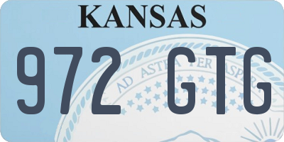 KS license plate 972GTG