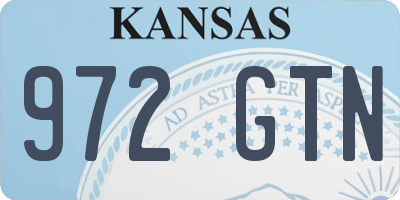 KS license plate 972GTN