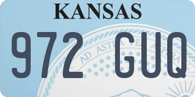 KS license plate 972GUQ