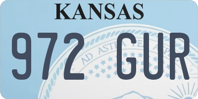 KS license plate 972GUR