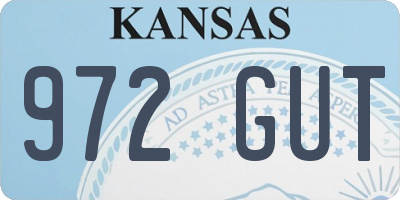 KS license plate 972GUT