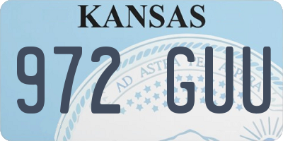 KS license plate 972GUU