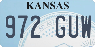 KS license plate 972GUW