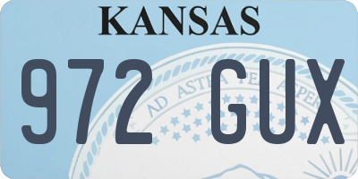 KS license plate 972GUX