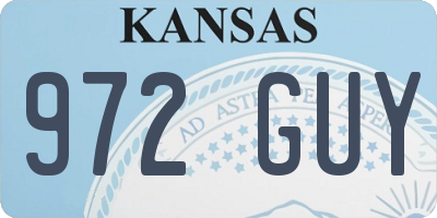 KS license plate 972GUY