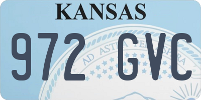 KS license plate 972GVC
