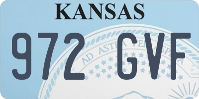 KS license plate 972GVF