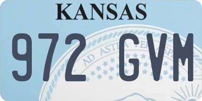 KS license plate 972GVM