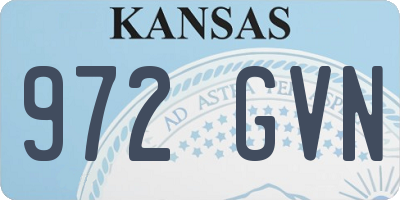 KS license plate 972GVN