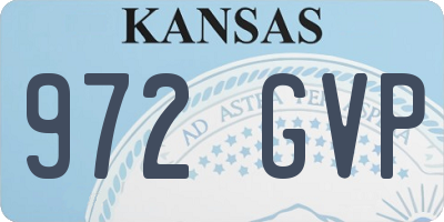 KS license plate 972GVP
