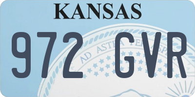 KS license plate 972GVR