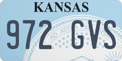 KS license plate 972GVS