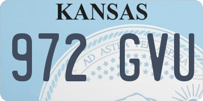 KS license plate 972GVU