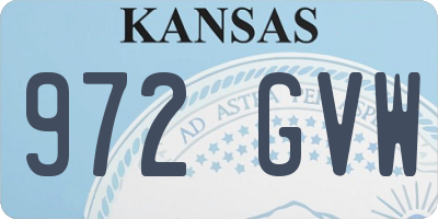 KS license plate 972GVW