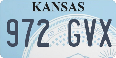 KS license plate 972GVX