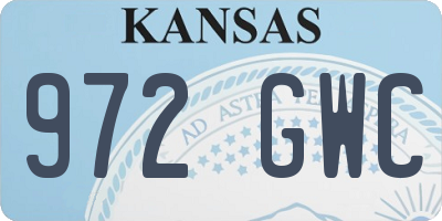 KS license plate 972GWC