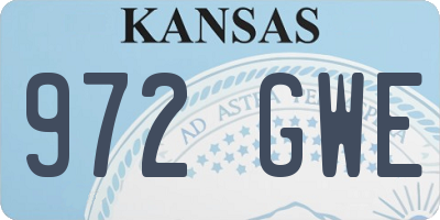 KS license plate 972GWE