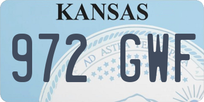 KS license plate 972GWF