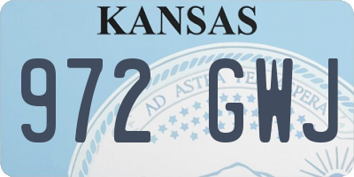 KS license plate 972GWJ