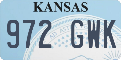 KS license plate 972GWK