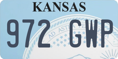 KS license plate 972GWP