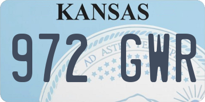 KS license plate 972GWR